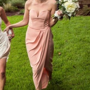 Nordstrom Peach Strapless MIDI Dress, worn ONCE